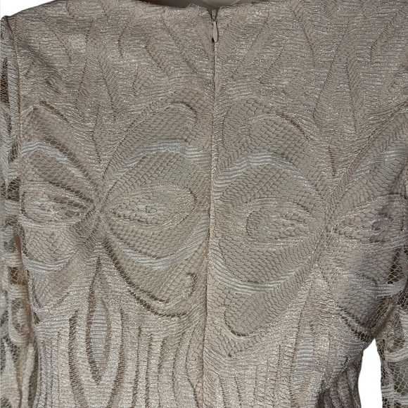 Julia Jordan Blush Pastel Pink Crochet Lace Illusion Sleeve Sheath Shift Dress 6 - Picture 12 of 16